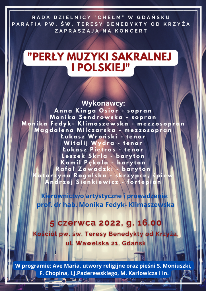 Koncert "Perły muzyki sakralnej i polskiej" - 5.06.2022 r.